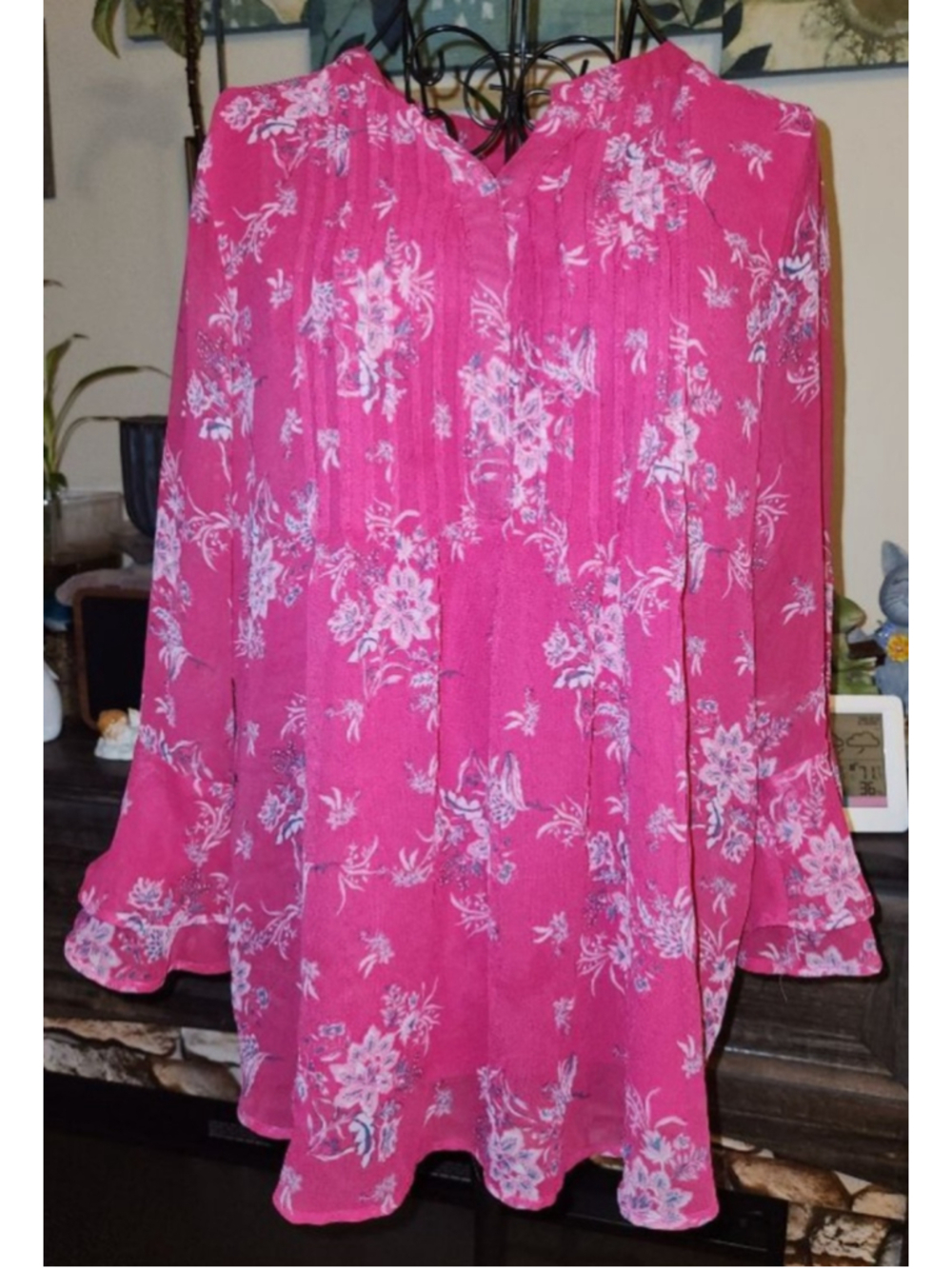 Charter Club Pink Floral Blouse M